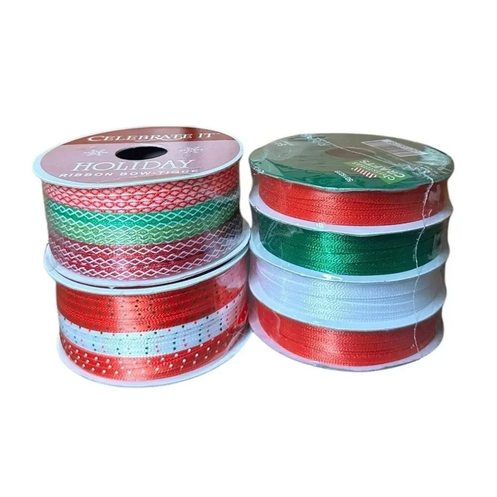 Christmas Ribbon Lot of Thin 1/8